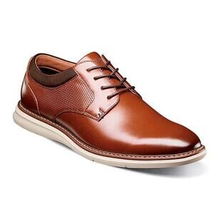 Nunn Bush Men's Chase Plain Toe Oxford Shoes Cognac Multi Size 8